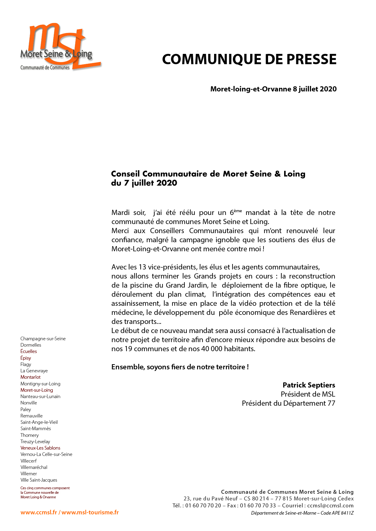 Or-vet Sas Communiqué De Presse Résultats Financiers PDF communiqué de presse Elections nouveaux Présidents FNAIM - France