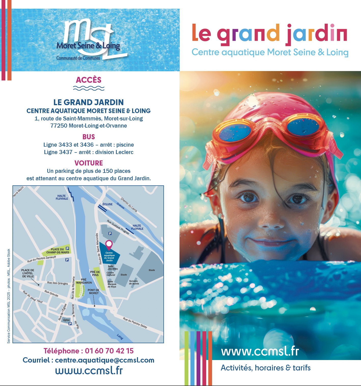 Le dépliant du Centre Aquatique du grand Jardin - Tarifs