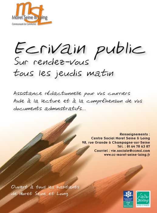 Espace de vie Sociale : un écrivain public numérique à votre service ::  Monteux